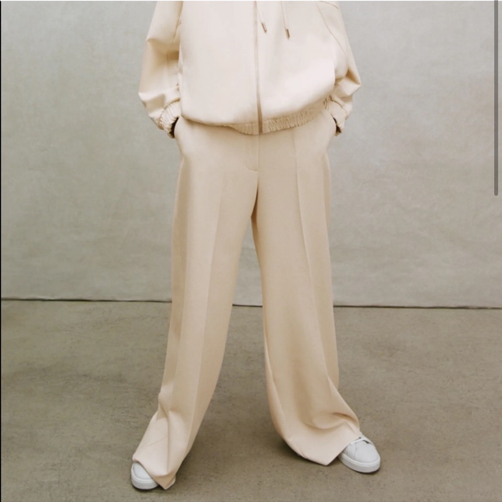 Wide Leg Pants - Bone